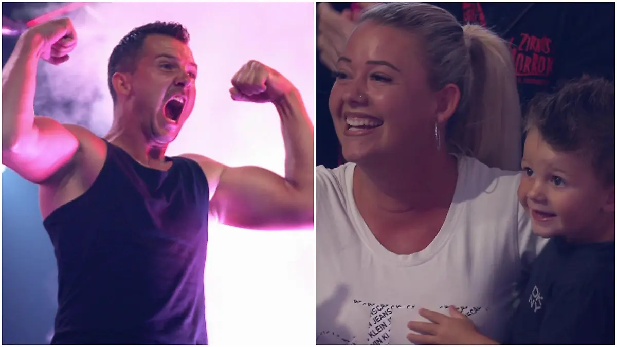 Freundin und Sohnemann jubeln Roy Sperlich zum Buzzer Durchmarsch bei „Ninja Warrior Germany"