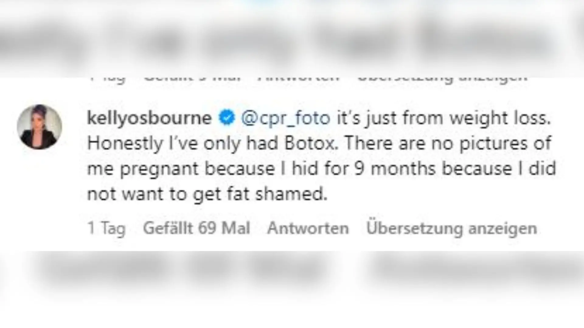 Kelly Osbourne hielt ihre Schwangerschaft geheim, weil sie Angst hatte, wegen ihres Gewichts gemobbt zu werden.