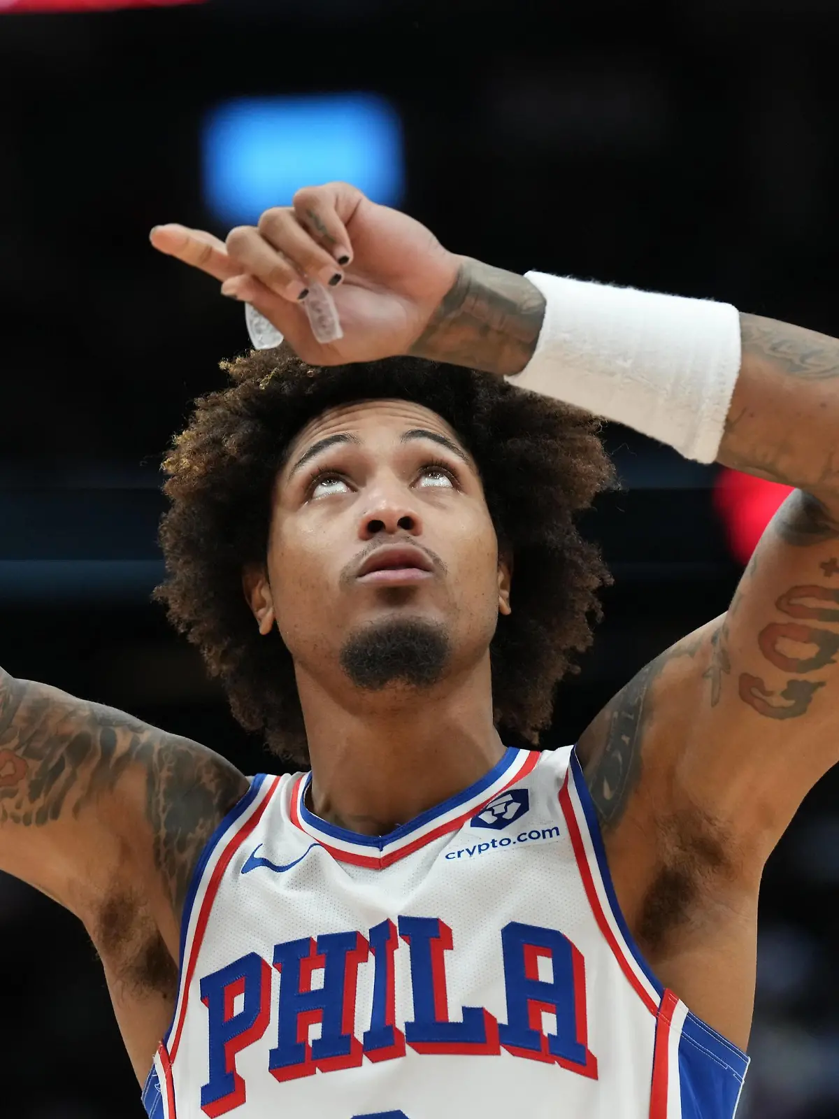 October 28, 2023, Toronto, ON, CAN: Philadelphia 76ers guard Kelly Oubre Jr. reacts during NBA, Basketball Herren, USA basketball action against the Toronto Raptors in Toronto on Saturday, October 28, 2023. Kelly Oubre Jr. PUBLICATIONxINxGERxSUIxAUTxONLY - ZUMAc35_ 20231028_zaf_c35_264 Copyright: xChrisxYoungx