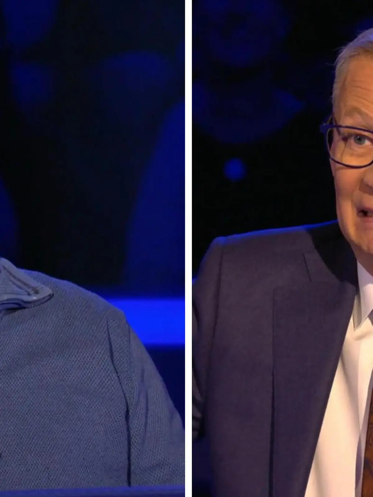 „Wer wird Millionär?“-Moderator Günther Jauch und sein Überhangkandidat Gerhard Malkovski