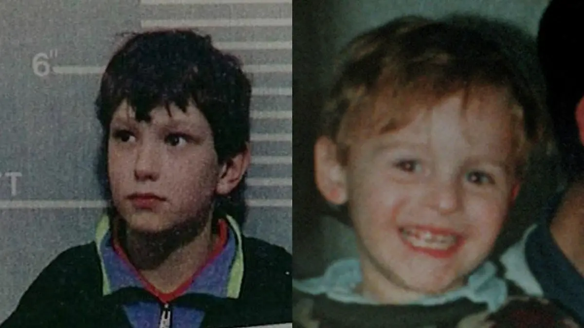 Links: Jon Venables nach seiner Verhaftung 1993. Rechts: Das Opfer James Bulger