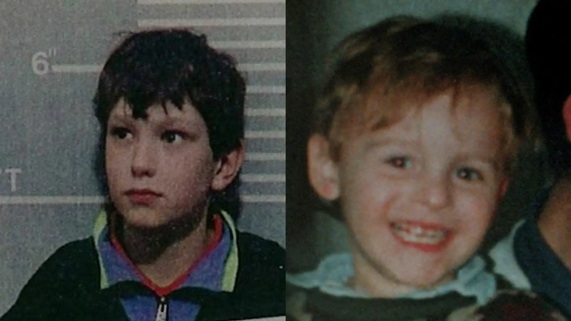 Links: Jon Venables nach seiner Verhaftung 1993. Rechts: Das Opfer James Bulger