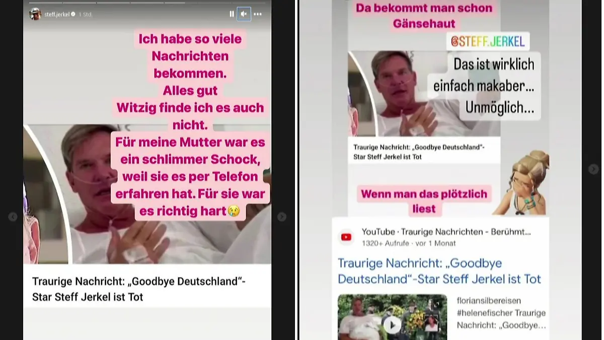 Falsche Todesmeldung macht Steff Jerkel wütend