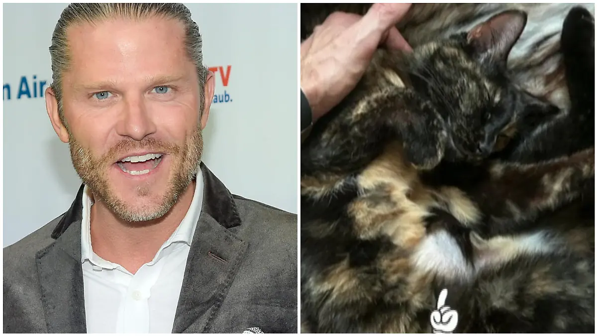 Paul Janke und seine Katze Carlotta (Collage)