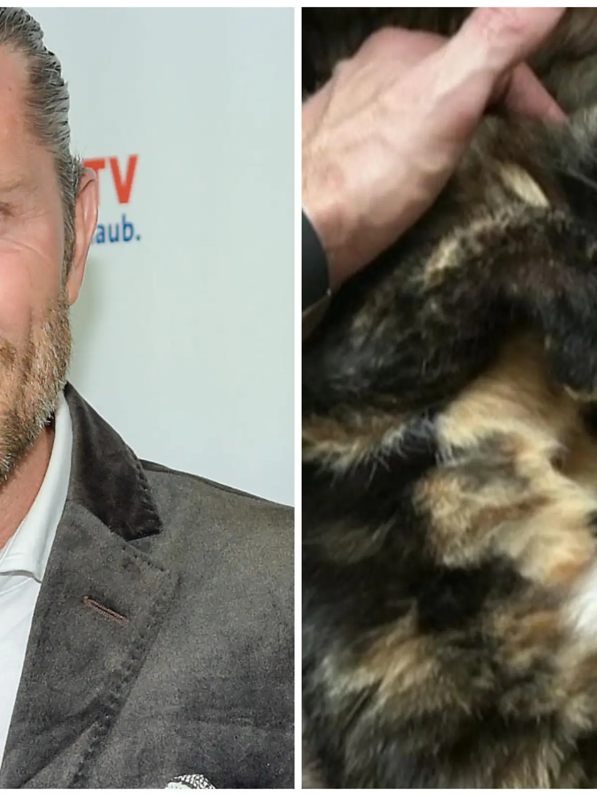 Paul Janke und seine Katze Carlotta (Collage)