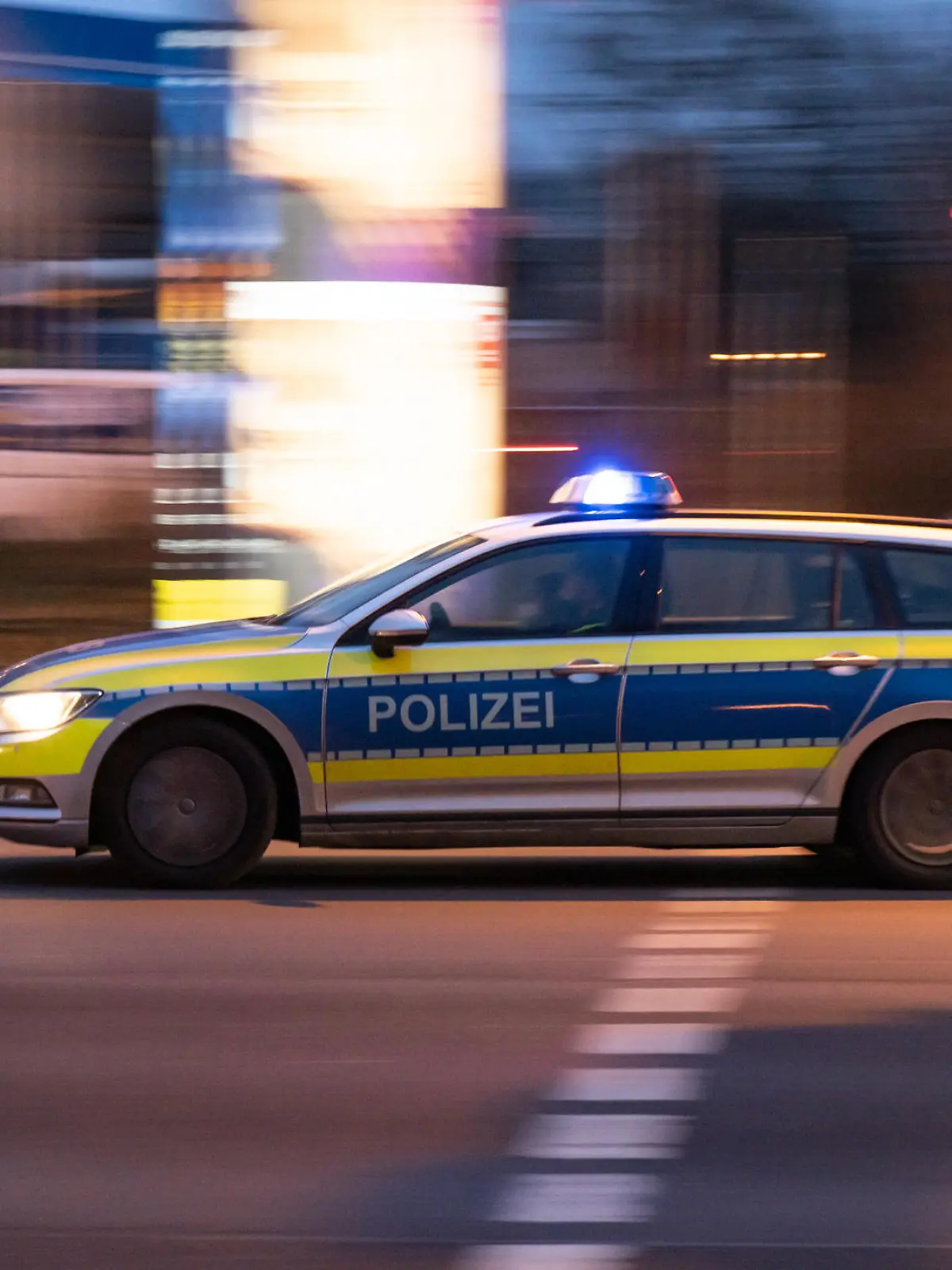 Hannover, Germany – January 01, 2022: The Police car with sirens. Hannover, Germany