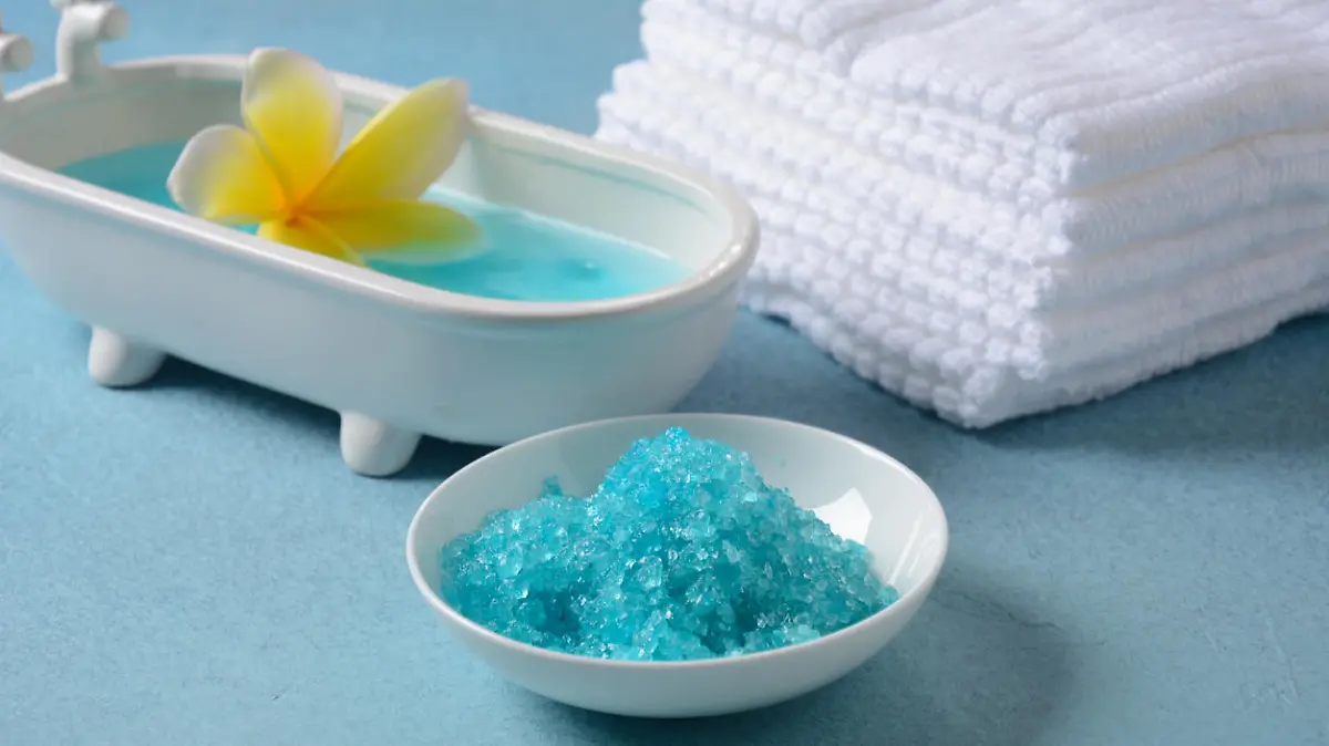 Spa and body care products.Natural ingredients for homemade body salt scrub. Dead Sea cosmetics. Beauty skin care. Spa treatment.