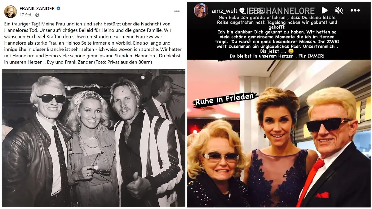 Frank Zander und Anna Maria Zimmermann nehmen Abschied von Hannelore