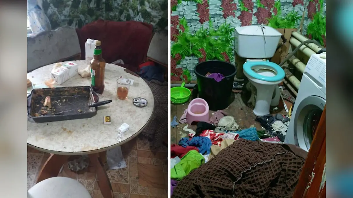 Das Haus, indem die Retter die acht Kinder vorfinden, ist völlig verwahrlost.