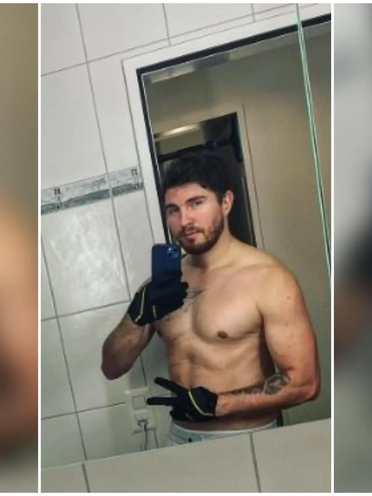 Joey Heindle zeigt Stolz sein neu gewonnenes Sixpack.