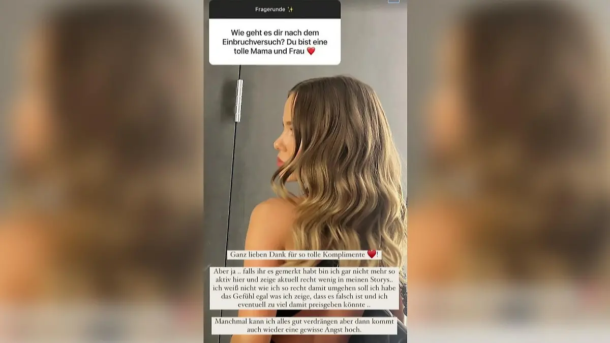 Laura Maria Rypa beantwortet bei IInstagram Fragen zum Einbruchsversuch.