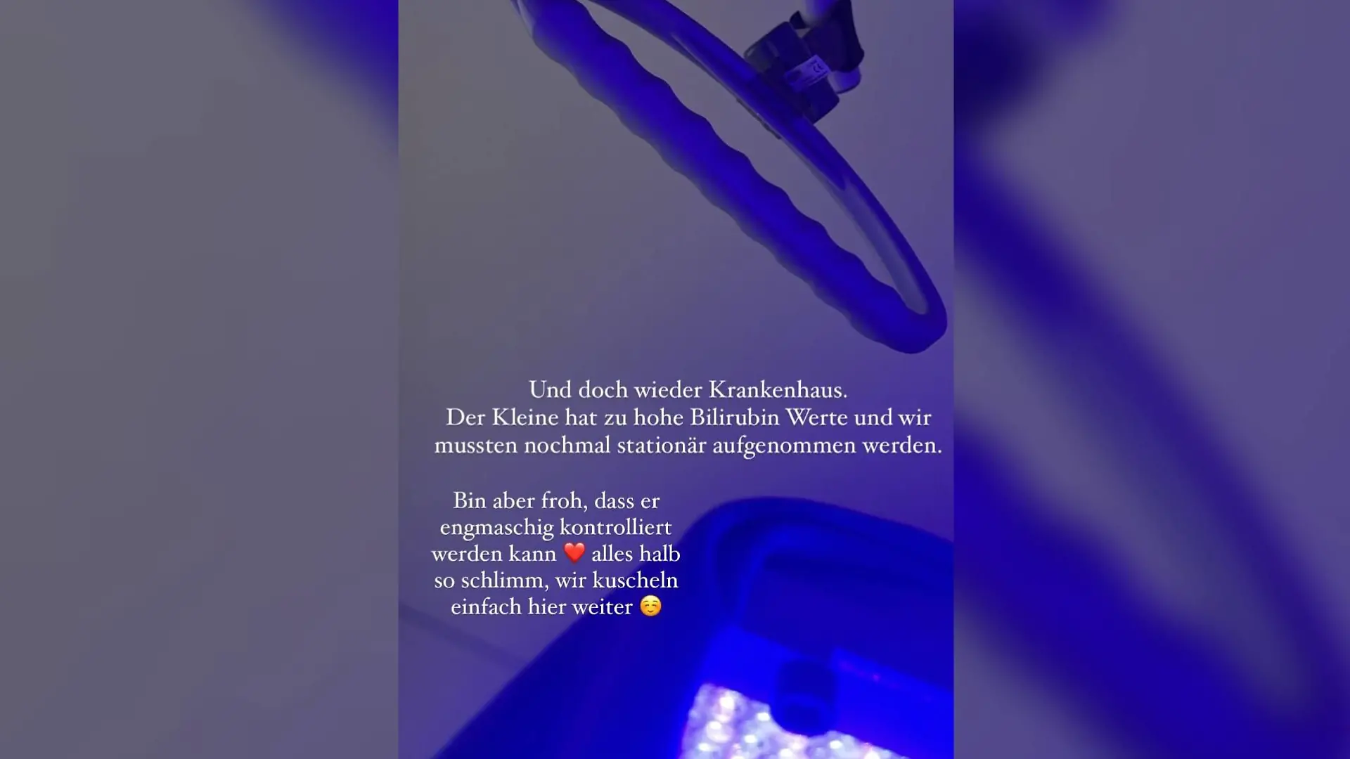 Mit einem Foto aus dem Krankenhaus und einem kurzen Update meldet sich Olivia Marei bei ihren Instagram-Followern.