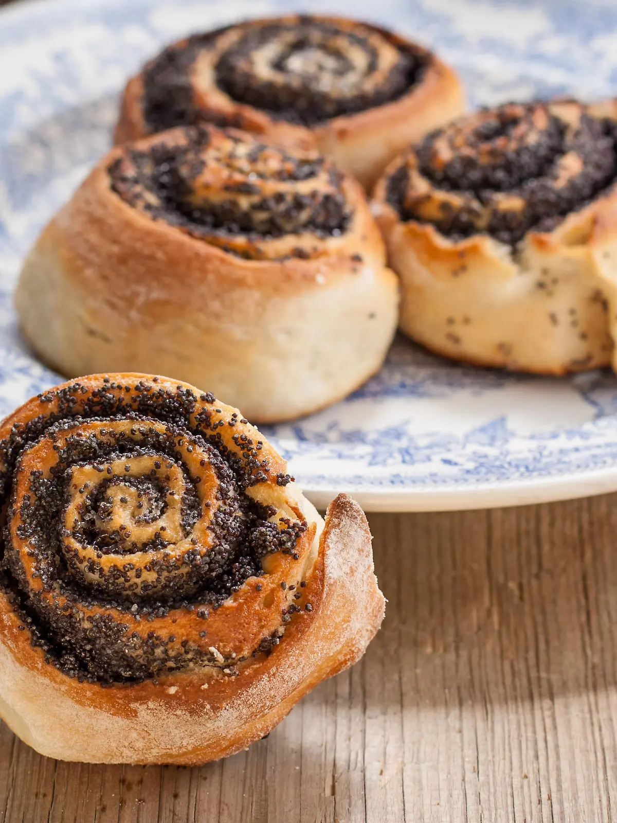 Bun with poppy seeds Bun with poppy seeds on a plate on a wooden background Copyright: xZoonar.com/BurakovaxIrinax 13341640