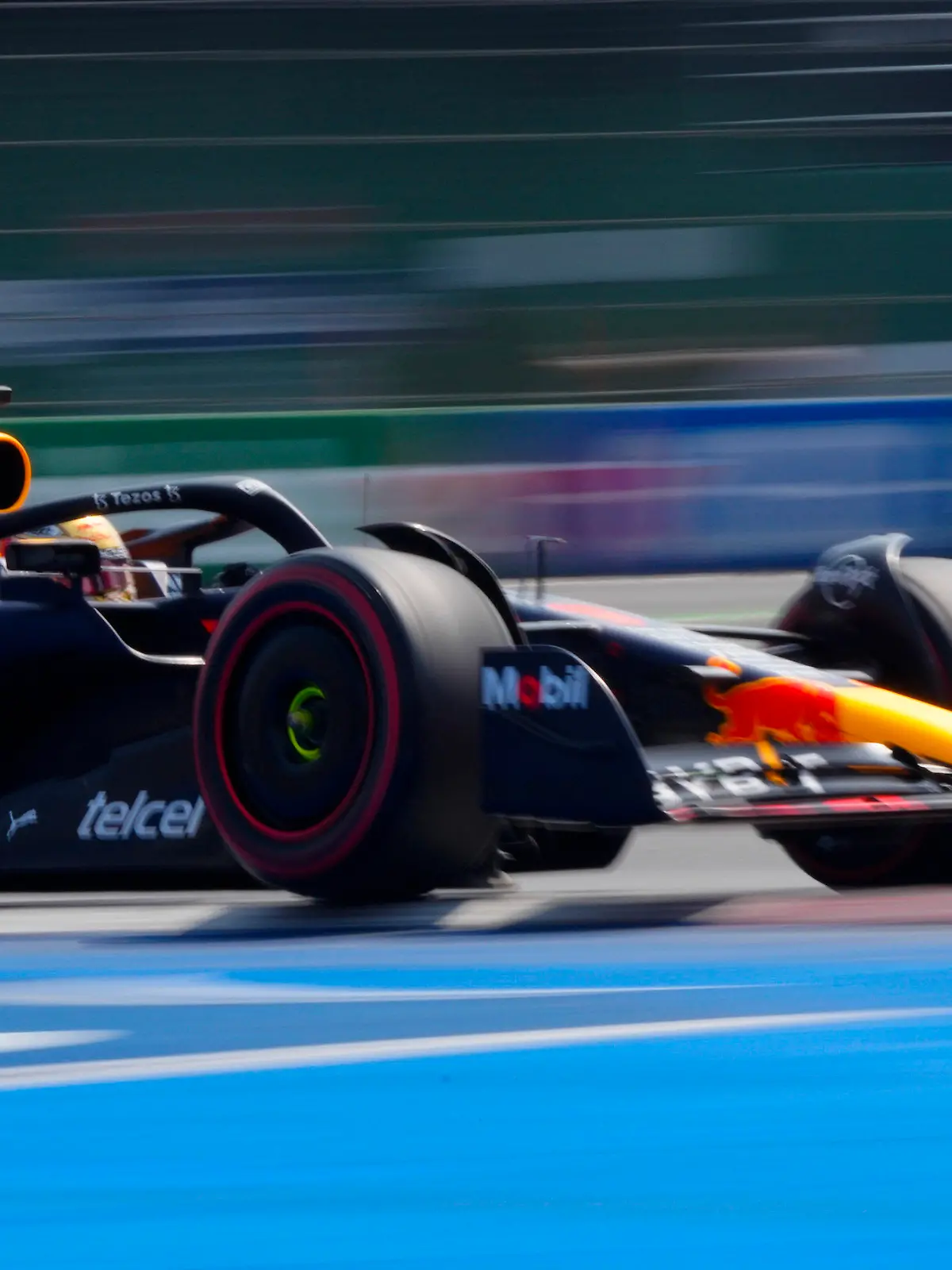 Red Bull driver Max Verstappen, of the Netherlands, drives his race car during the third practice run of the Formula One Mexico Grand Prix at the Hermanos Rodriguez racetrack in Mexico City, Saturday, Oct. 29, 2022. (AP Photo/Fernando Llano)