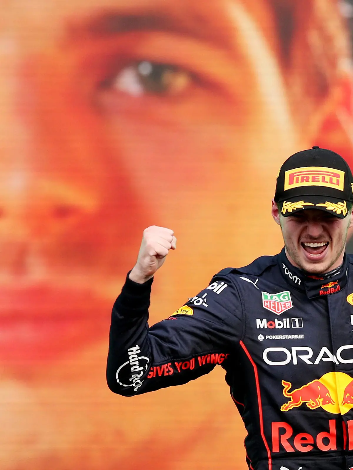 Formula One F1 - Mexico City Grand Prix - Autodromo Hermanos Rodriguez, Mexico City, Mexico - October 30, 2022 Red Bull's Max Verstappen celebrates on the podium after winning the race and setting a new F1 record of 14 grand prix wins in a season REUTERS/Edgard Garrido