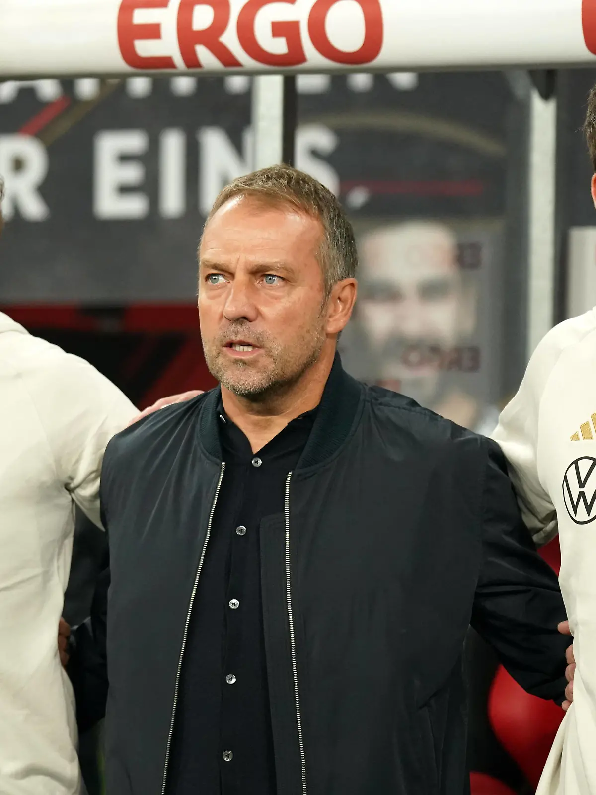  Fussball, UEFA Nations League, Gruppe C, Spiel 5 Deutschland - Ungarn , 23.09.2022, Red Bull Leipzig, Marcus Sorg, Hansi Flick, Danny Röhl, alle Deutschland , *** Football, UEFA Nations League, Group C, Match 5 Germany Hungary , 23 09 2022, Red Bull Leipzig, Marcus Sorg, Hansi Flick, Danny Röhl, all Germany ,