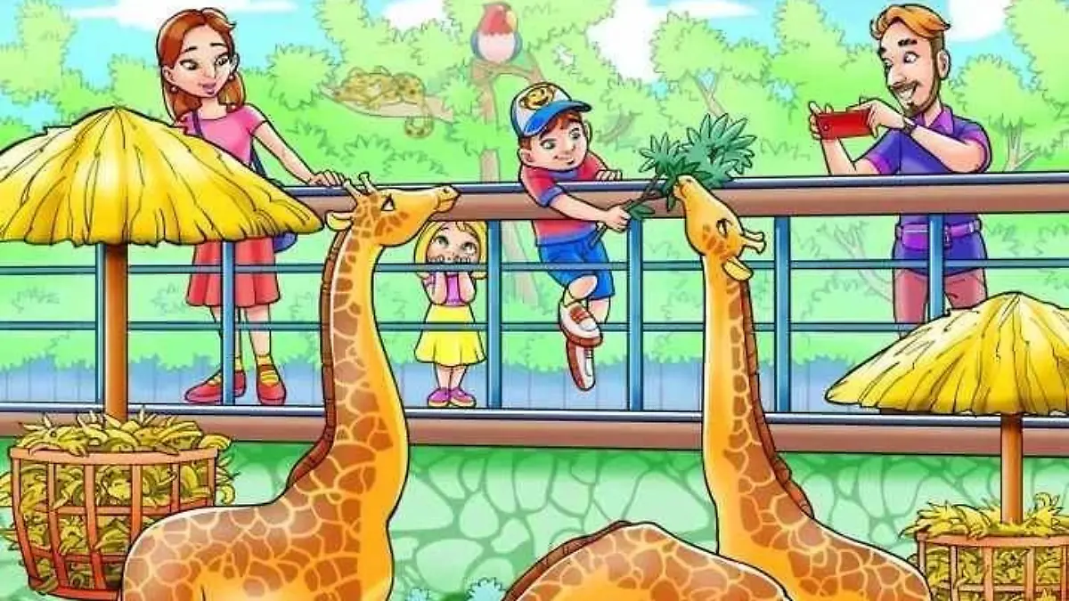 Suchbild Affe im Giraffengehege
