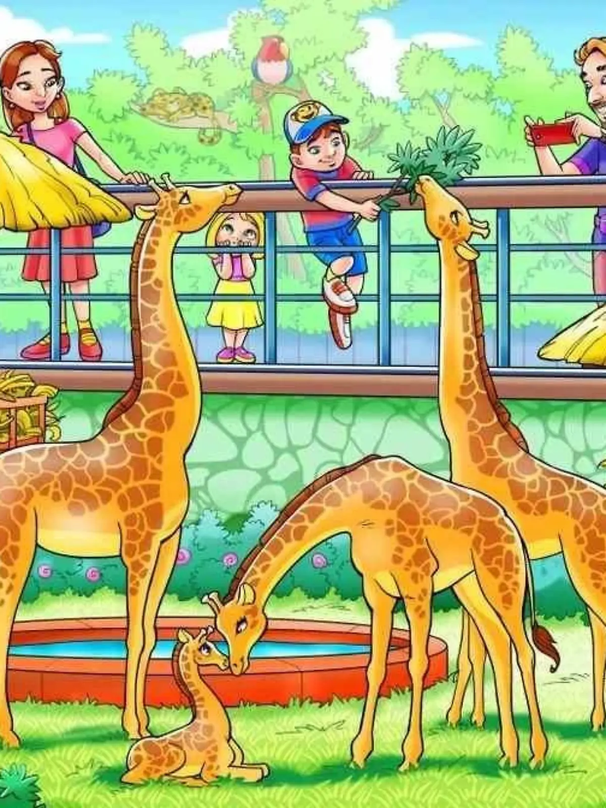 Suchbild Affe im Giraffengehege