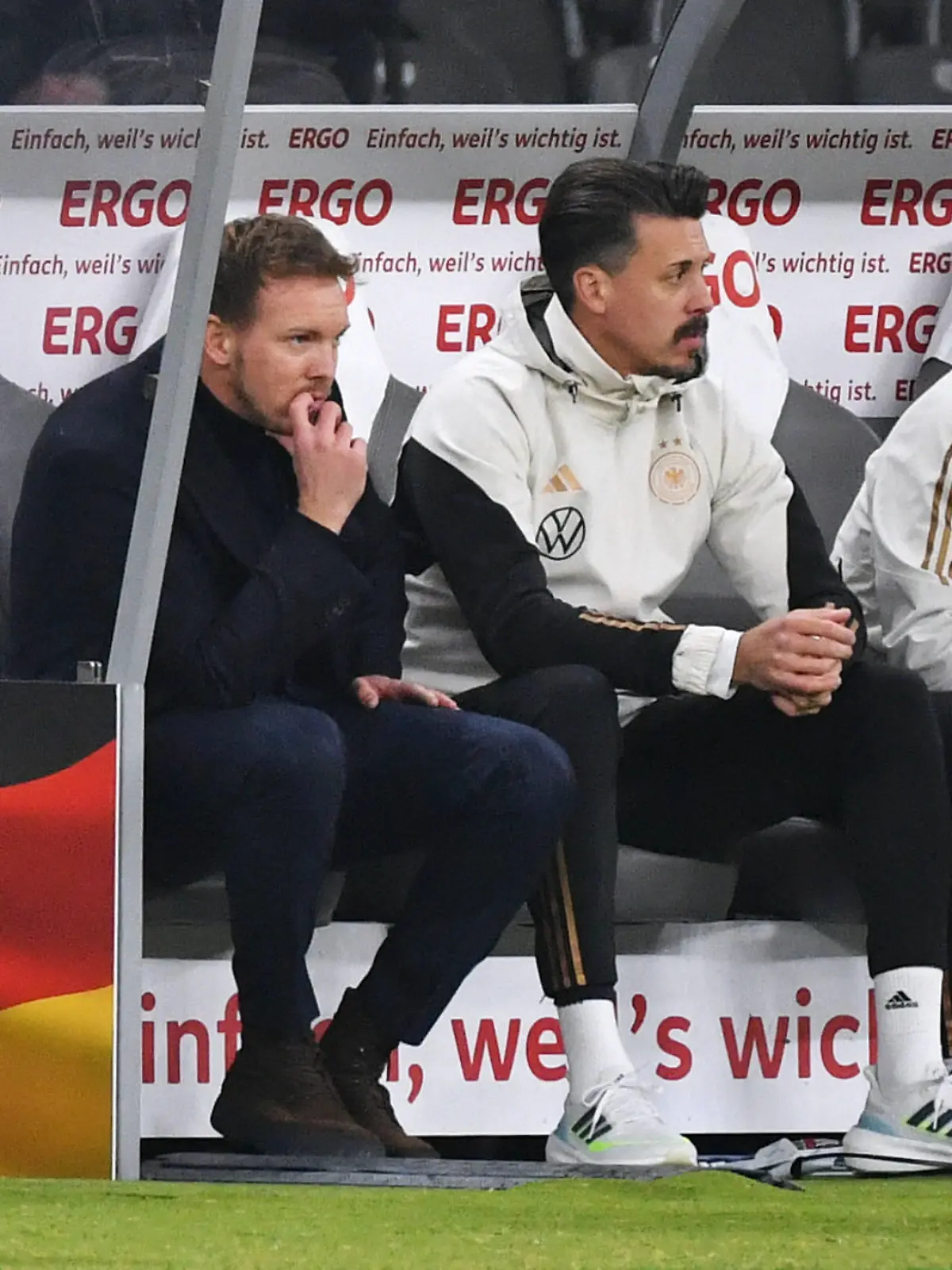 Fussball, Herren, Deutschland, Nationalmannschaft, Länderspiel, Olympiastadion Berlin: Deutschland - Türkei Bundestrainer Julian Nagelsmann GER , Co-Trainer Sandro Wagner GER. Aktion DFB REGULATIONS PROHIBIT ANY USE OF PHOTOGRAPHS AS IMAGE SEQUENCES AND/OR QUASI-VIDEO. *** Soccer, Men, Germany, National team, International match, Olympiastadion Berlin Germany Turkey National coach Julian Nagelsmann GER , Co coach Sandro Wagner GER Action DFB REGULATES PROHIBIT ANY USE OF PHOTOGRAPHS AS IMAGE SEQUENCES AND OR QUASI VIDEO