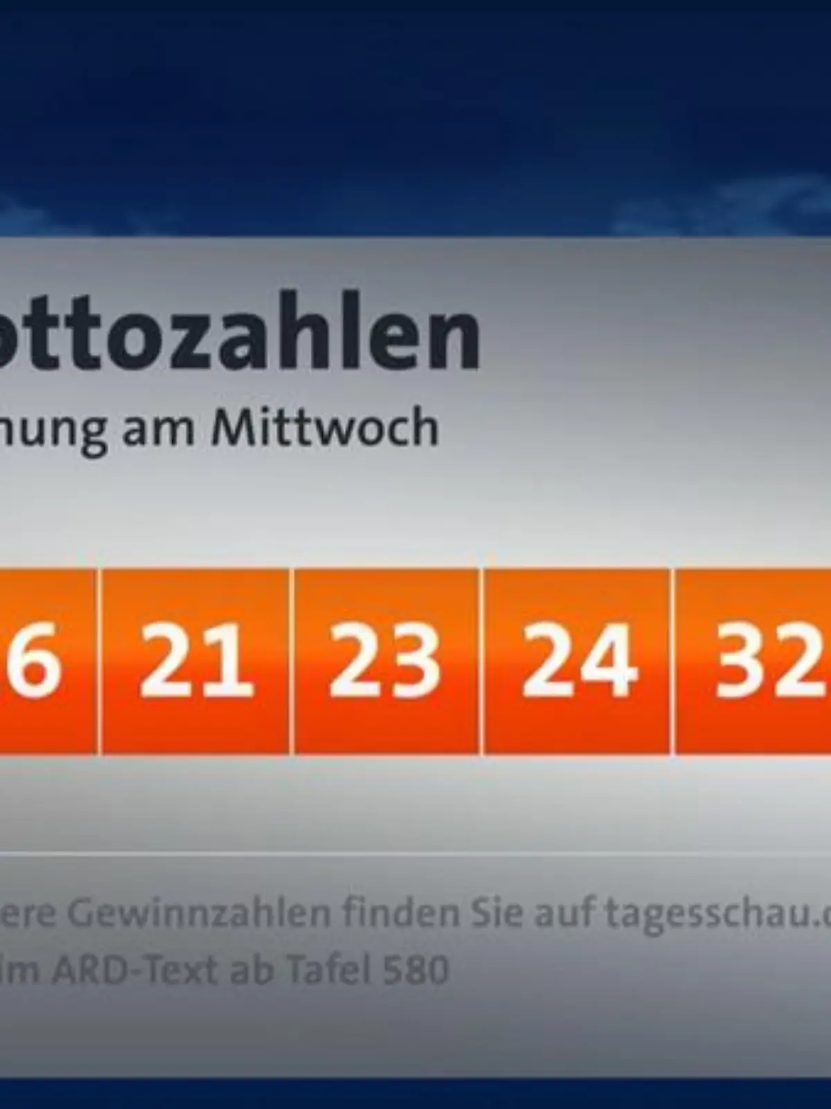 In der Tagesschau wurden diese falschen Lottozahlen gezeigt.