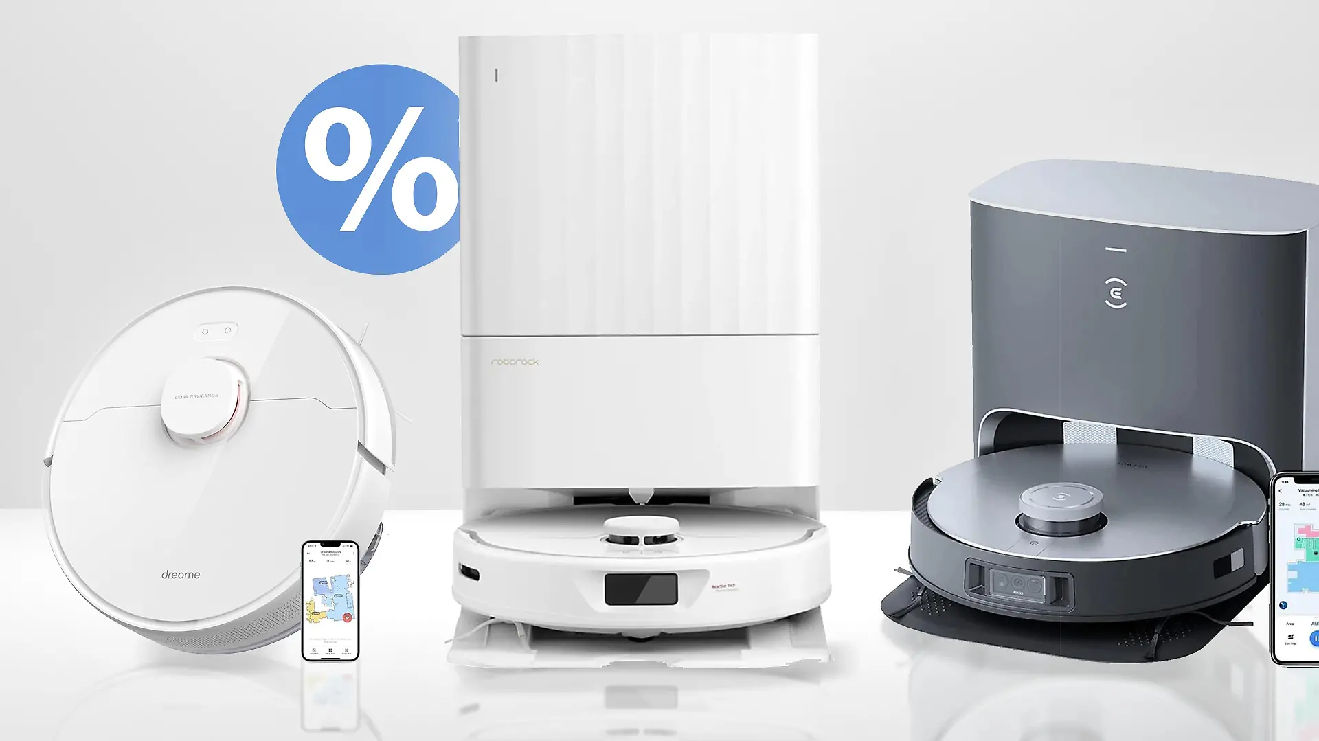 Saugroboter von Roborock, Dreame und Ecovacs.
