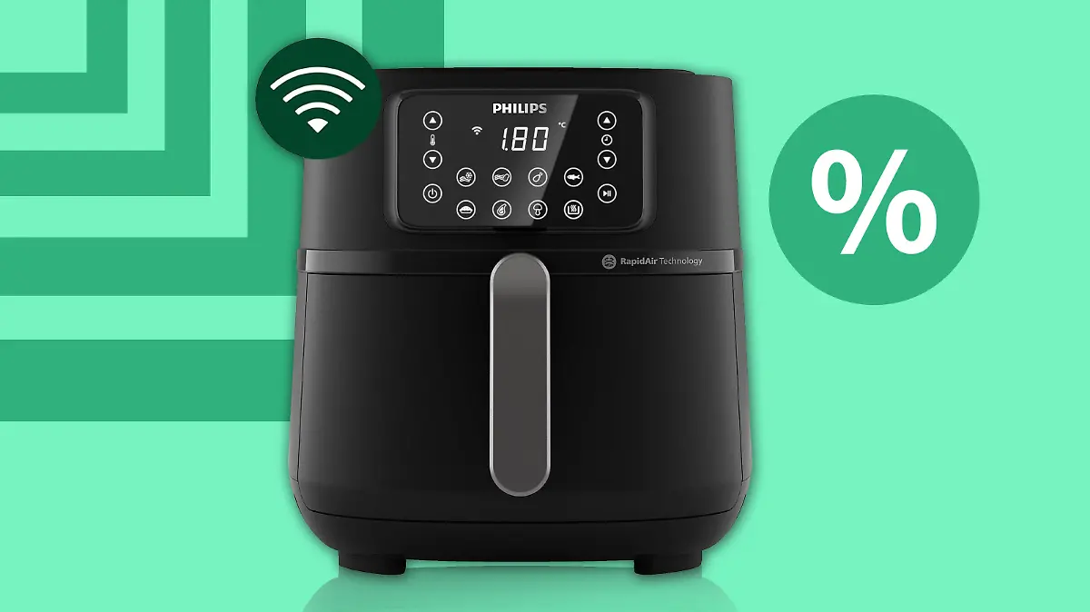 Philips Connected Airfryer XXL in einer Collage.
