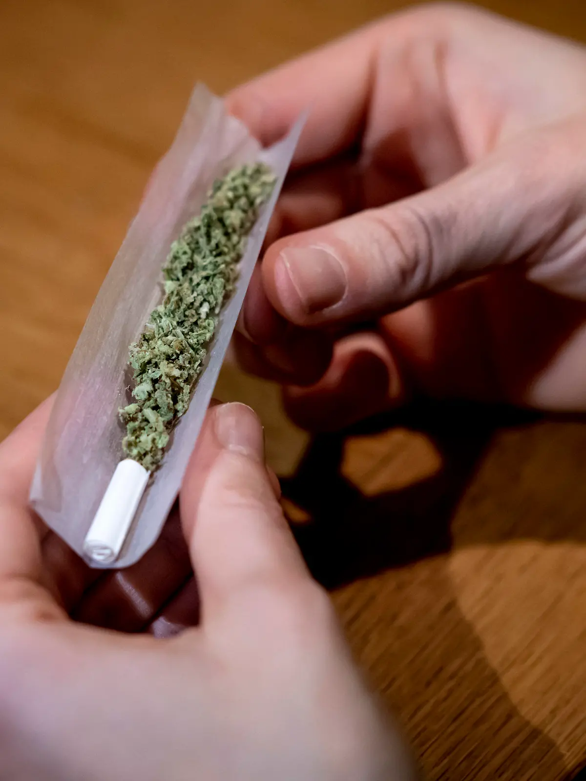 ARCHIV - 27.11.2021, Berlin: ILLUSTRATION - Eine Person dreht sich einen Joint. Das Bundeskabinett befasst sich am 26.10.2022 mit der geplanten Cannabis-Legalisierung in Deutschland. Foto: Fabian Sommer/dpa +++ dpa-Bildfunk +++