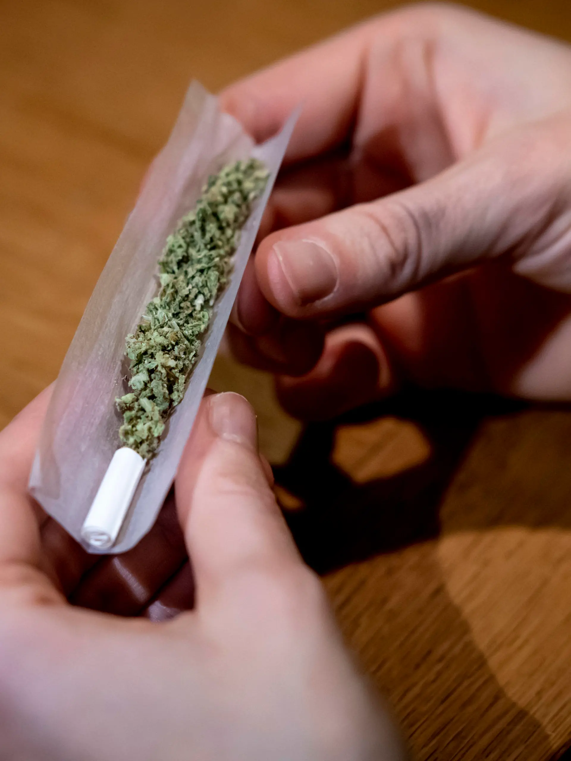 ARCHIV - 27.11.2021, Berlin: ILLUSTRATION - Eine Person dreht sich einen Joint. Das Bundeskabinett befasst sich am 26.10.2022 mit der geplanten Cannabis-Legalisierung in Deutschland. Foto: Fabian Sommer/dpa +++ dpa-Bildfunk +++