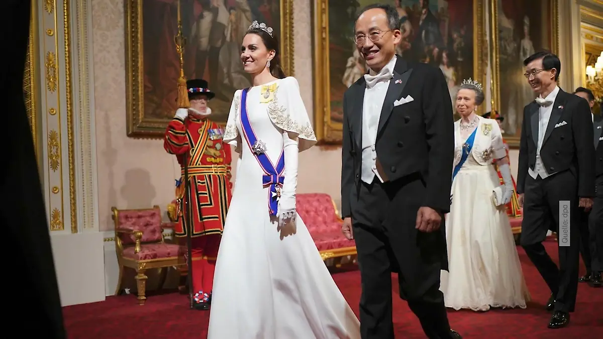 Prinzessin Kate zieht beim Staatsbankett die Blicke auf sich Wow, was ein Look!
