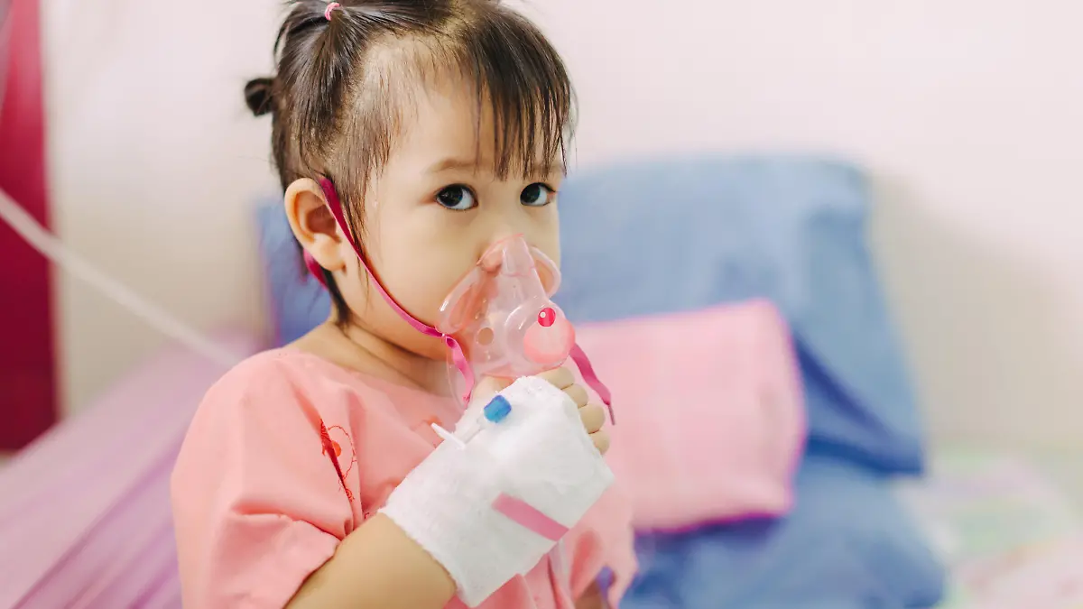child who got sick by a chest infection after a cold or the flu that has trouble breathing and prolonged cough. A symptom of asthma or pneumonia cause by respiratory syncytial virus.
