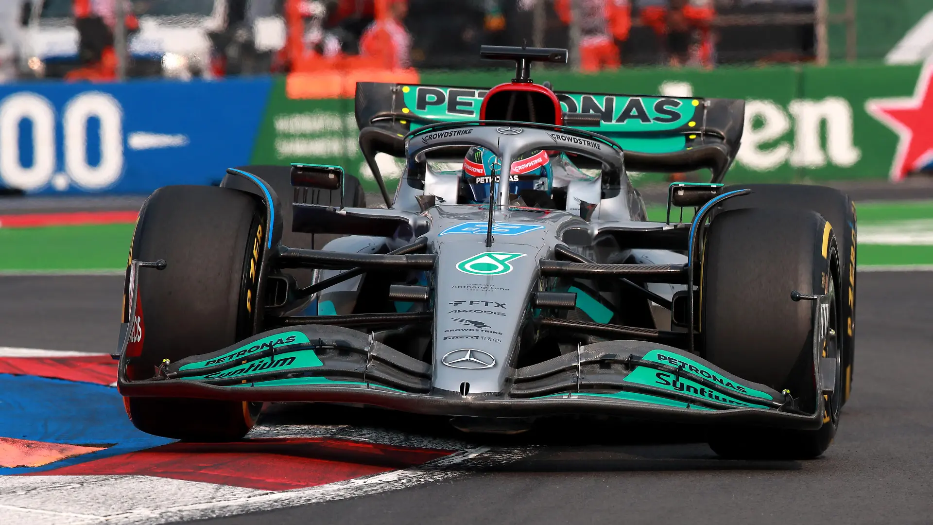 Formula One F1 - Mexico City Grand Prix - Autodromo Hermanos Rodriguez, Mexico City, Mexico - October 28, 2022 Mercedes' George Russell in action during practice REUTERS/Henry Romero