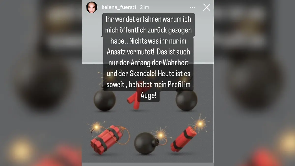 Screenshot aus Helena Fürst Instagram-Story.