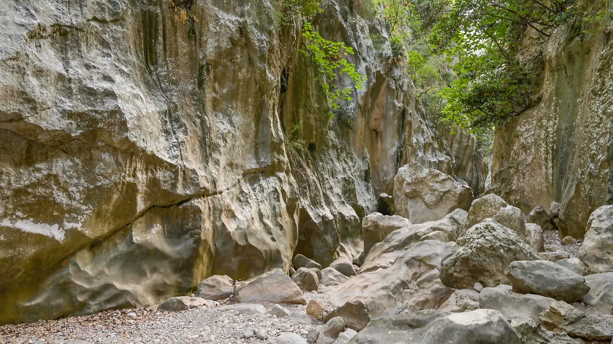 Schlucht Torrent de Pareis, Engstelle im unteren Drittel der Wanderung, Mallorca, Spanien