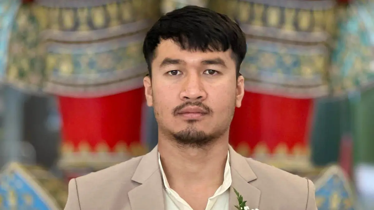 A champion Paralympian swimmer killed four people including his bride before turning the gun on himself at his own wedding reception.
Chaturong Suksuk, 29, (PICTURED) a disabled former policeman, was married to his girlfriend of three years Kanchana Pachantuek, 44, in a traditional wedding attended by overjoyed family and friends in Nakhon Ratchasima province, Thailand, on November 25.
PACKAGE: Video, pictures, text