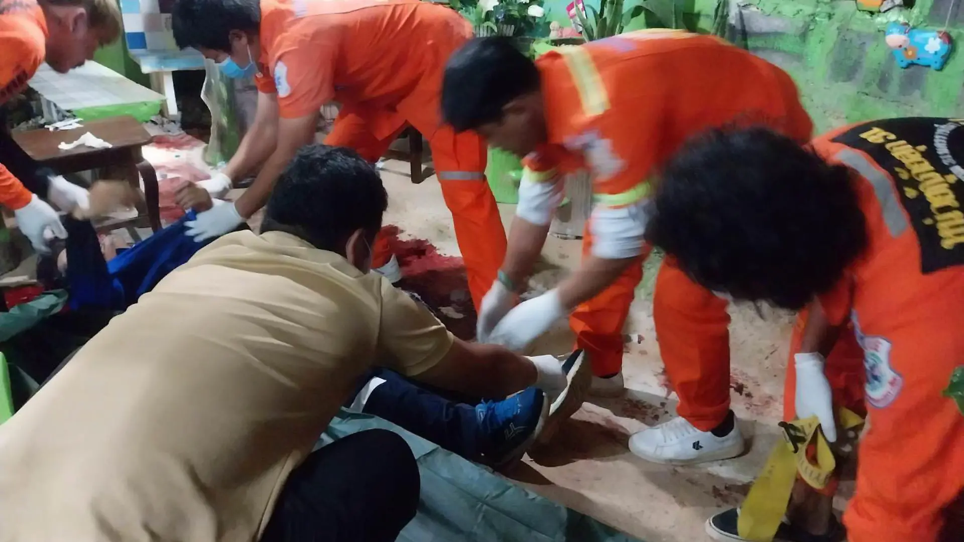 A champion Paralympian swimmer killed four people including his bride before turning the gun on himself at his own wedding reception.

Chaturong Suksuk, 29, a disabled former policeman, was married to his girlfriend of three years Kanchana Pachantuek, 44, in a traditional wedding attended by overjoyed family and friends in Nakhon Ratchasima province, Thailand, on November 25.  PACKAGE: Video, pictures, text