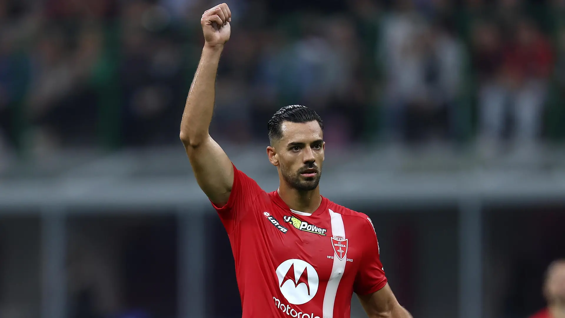 Pablo Mari of Ac Monza gestures during the Serie A match beetween Ac Milan and Ac Monza at Stadio Giuseppe Meazza on October 22, 2022 in Milan, Italy . (Photo Marco Canoniero)