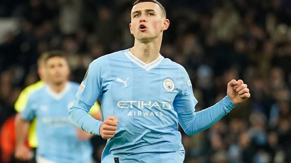 Phil Foden von Manchester City jubelt über sein Tor zum 2:2.