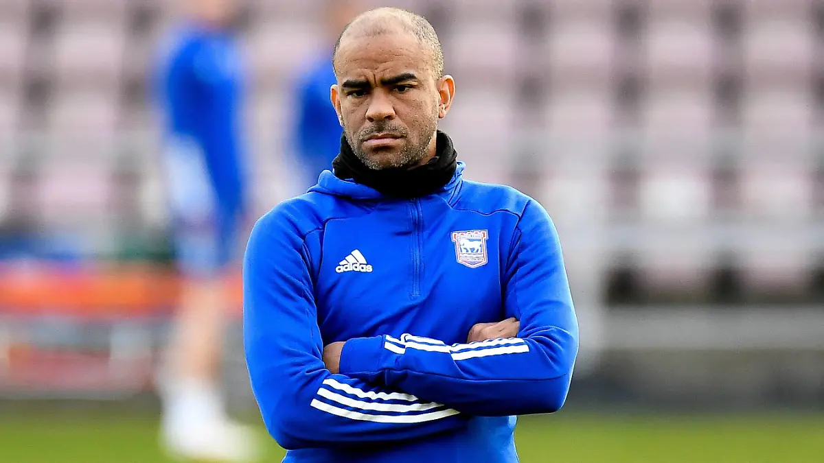 Northampton Town v Ipswich Town EFL Sky Bet League 1 20/04/2021. Portrait of Ipswich Town under 23 manager Kieron Dyer during the EFL Sky Bet League 1 match between Northampton Town and Ipswich Town at the PTS Academy Stadium, Northampton, England on 20 April 2021. Editorial use only DataCo restrictions apply See www.football-dataco.com  , Copyright: xDennisxGoodwinx PSI-12519-0040