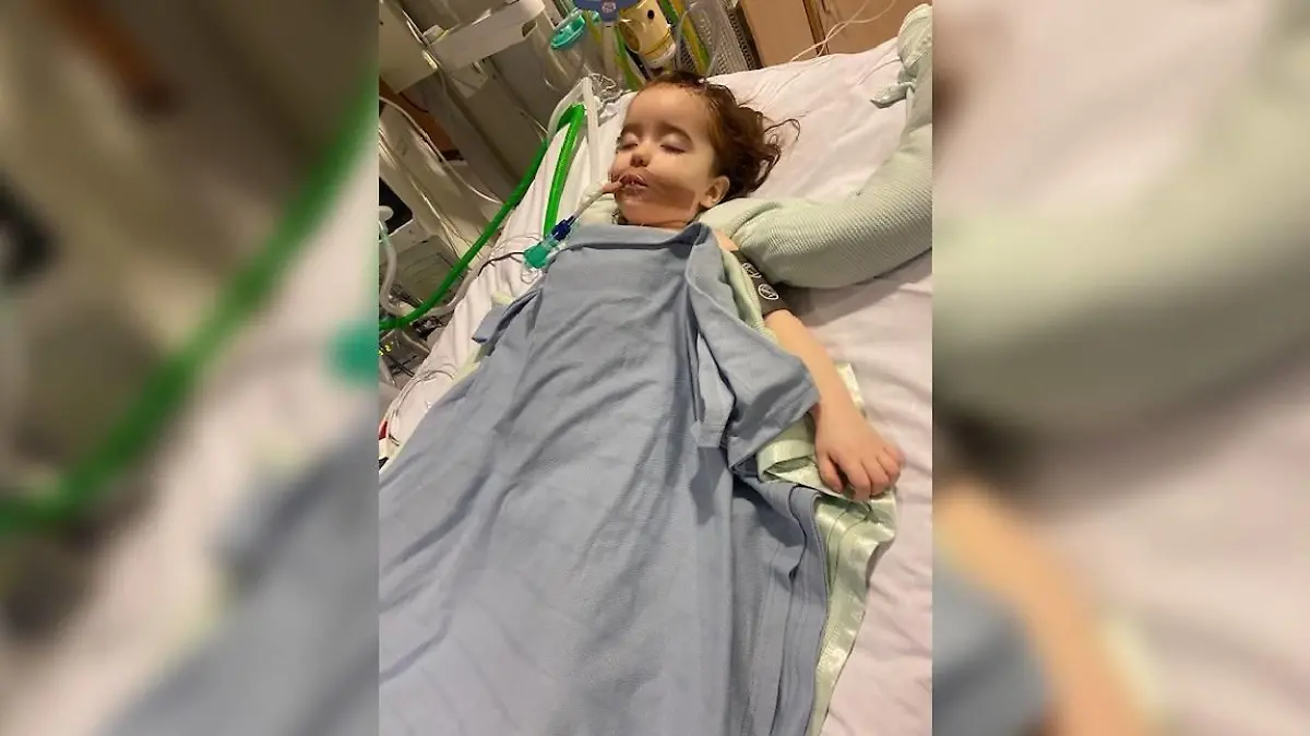 Die kleine Imogen (4) im Krankenhaus