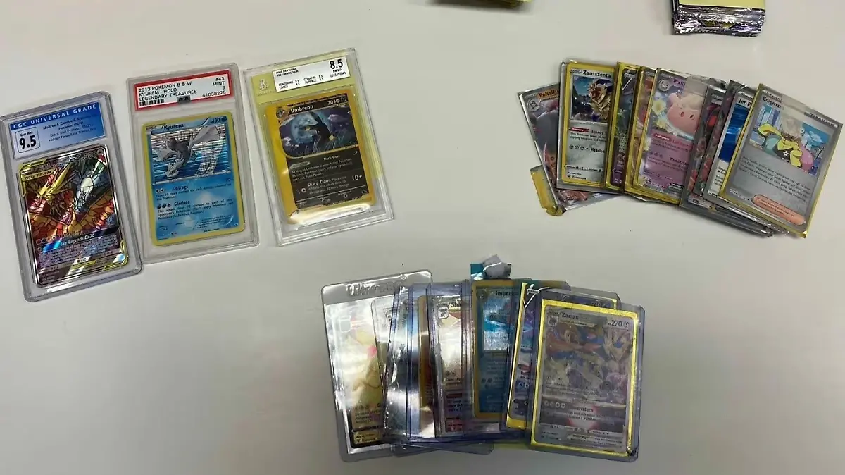 Sogar wertvolle Pokemon-Sammelkarten sind unter der Beute.