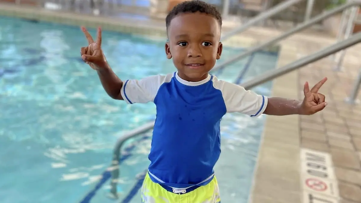 PIC FROM Kennedy News and Media (PICTURED: FOUR-YEAR-OLD ISRAEL SCOTT, FROM AUGUSTA, IN GEORGIA, US, WHILE SWIMMING) A heartbroken mum claims her scared four-year-old son asked 'what if I drown?' on the way to his second ever swimming lesson - only for his awful premonition to come true. Dori Scott enrolled four-year-old Israel 'Izzy' Scott in a beginner's swim class in June [2022] after the tot showed a love of water on a family holiday. The 35-year-old claims she picked an instructor after she advertised on Facebook claiming to have decades of experience. DISCLAIMER: While Kennedy News and Media uses its best endeavours to establish the copyright and authenticity of all pictures supplied, it accepts no liability for any damage, loss or legal action caused by the use of images supplied and the publication of images is solely at your discretion. SEE KENNEDY NEWS COPY - 0161 697 4266.