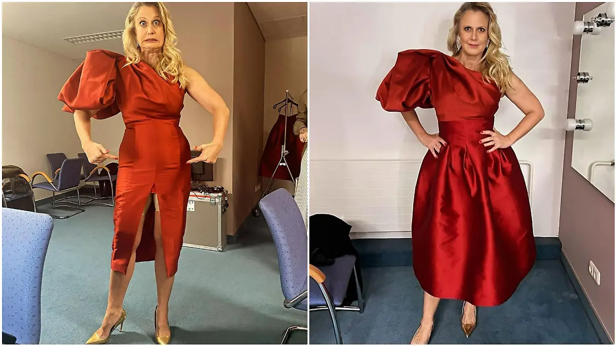 Barbara Schöneberger zeigt bei Instagram ihr Kleiderfail.