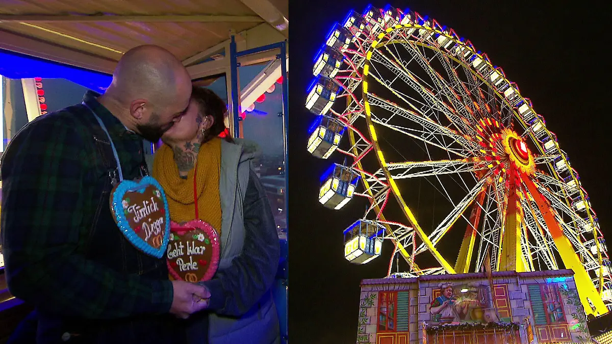 JA-Wort mit Lebkuchenherz: Timo und Carina haben auf dem Hamburg Dom geheiratet.