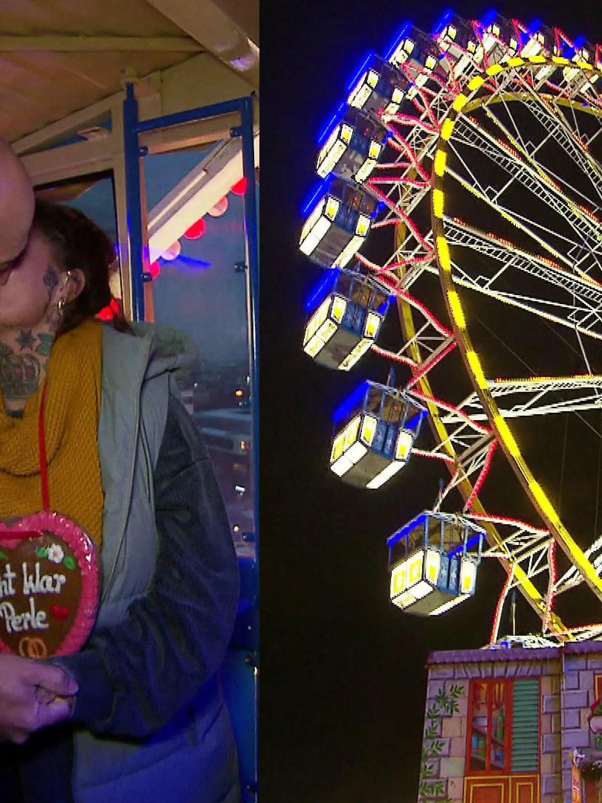 JA-Wort mit Lebkuchenherz: Timo und Carina haben auf dem Hamburg Dom geheiratet.