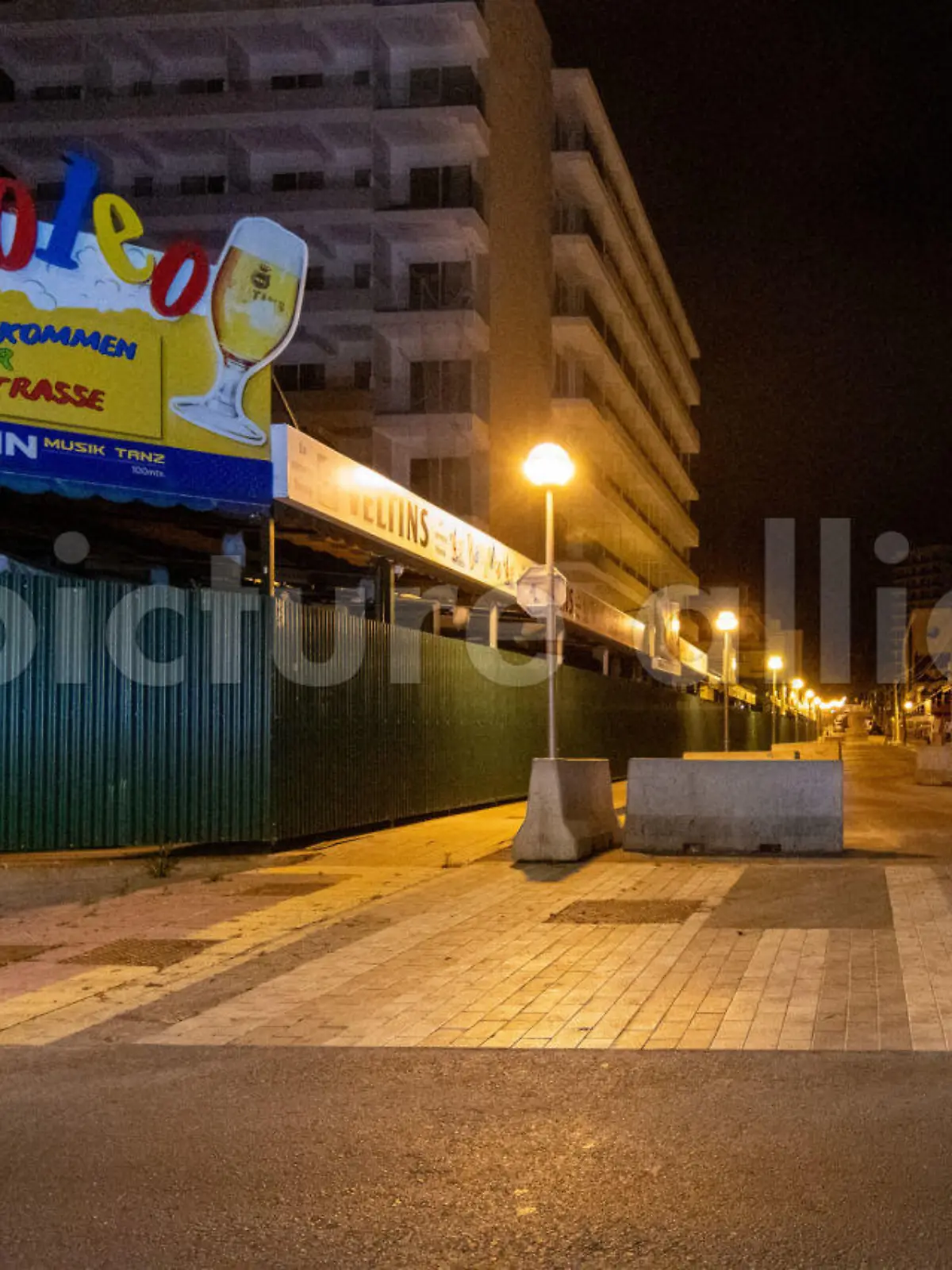 PALMA DE MALLORCA, SPAIN - MAY 5 2020 : Playa de Palma - Schinkenstrasse at - Mallorca during Corona Lock down on May 5, 2020 in Palma de Mallorca, .