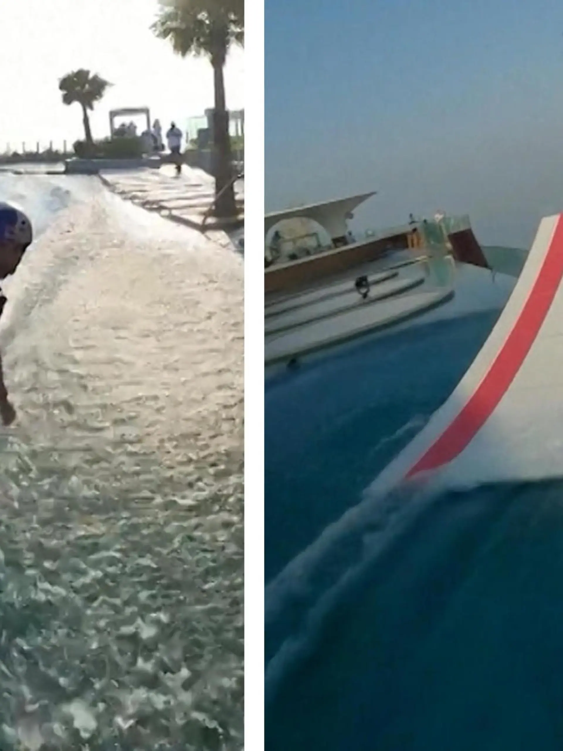 Was für eine Aktion! Erst surft Wakeboard-Profi Brian Grubb lässig durch einen Infinity-Pool auf einem Hochhaus, ehe er 300 Meter in die Tiefe springt. Ein wirklich rekordverdächtiger Stunt!