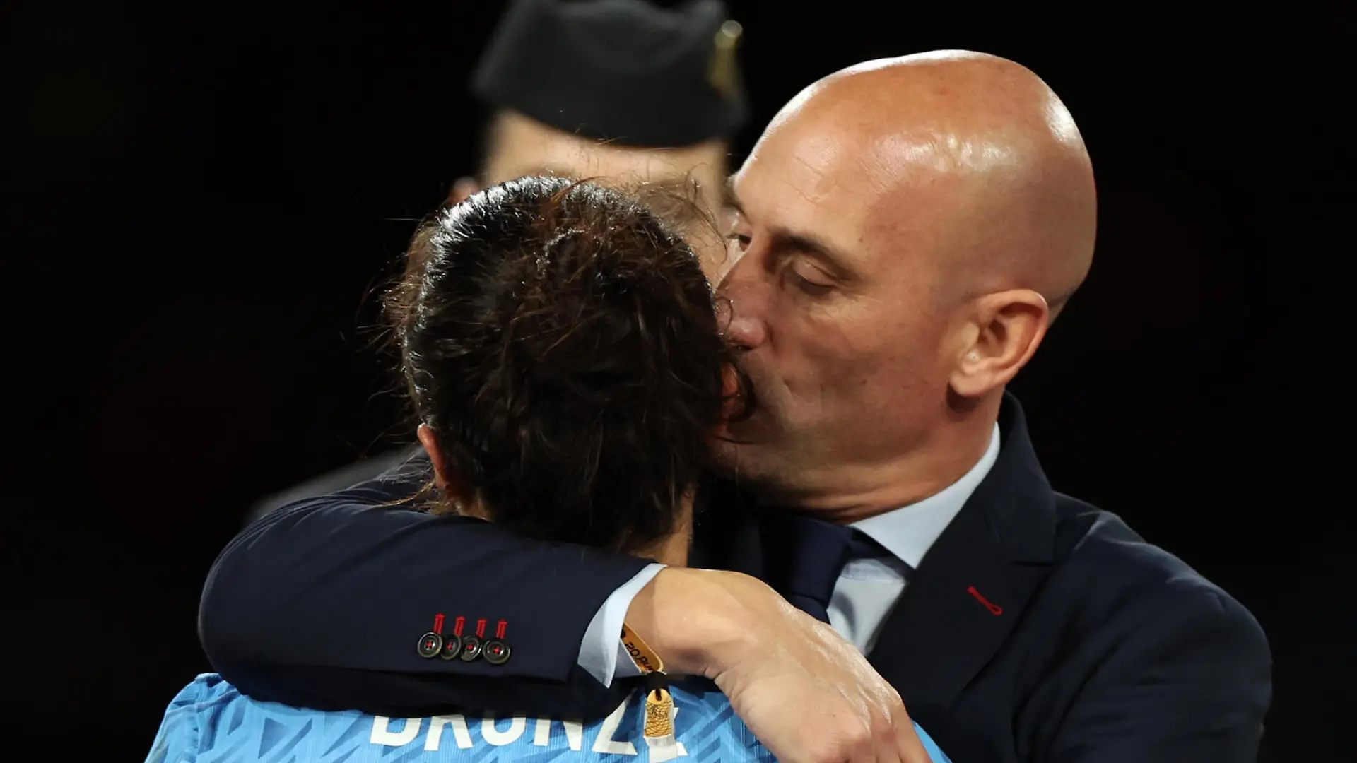SYDNEY, AUSTRALIA - AUGUST 20: Luis Rubiales, President of the Royal Spanish Football Federation celebrates after the team's victory in the FIFA Women's World Cup Australia & New Zealand 2023 Final match between Spain and England at Stadium Australia on August 20, 2023 in Sydney / Gadigal, Australia. (Photo by Maryam Majd/Getty Images)