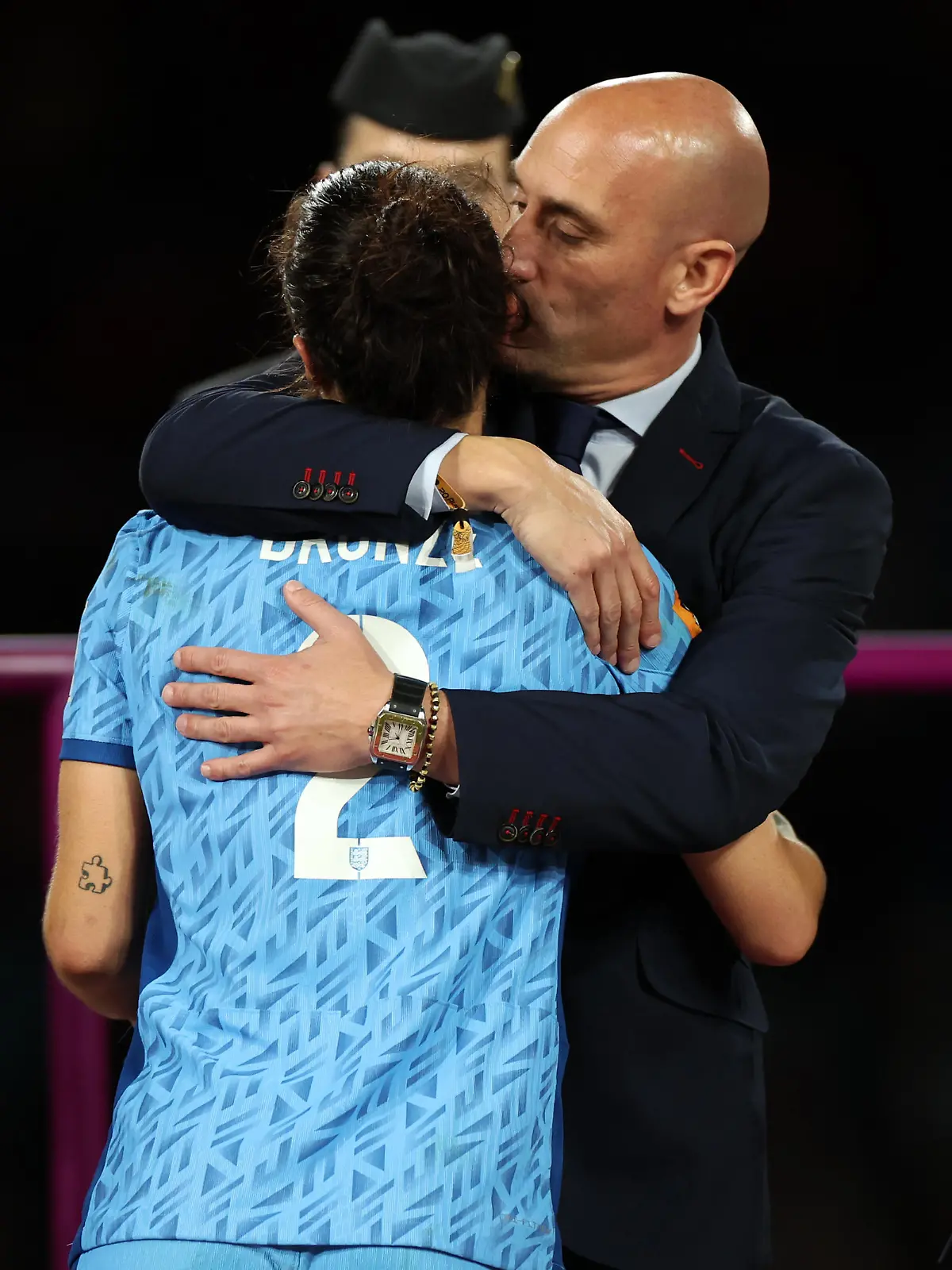 SYDNEY, AUSTRALIA - AUGUST 20: Luis Rubiales, President of the Royal Spanish Football Federation celebrates after the team's victory in the FIFA Women's World Cup Australia & New Zealand 2023 Final match between Spain and England at Stadium Australia on August 20, 2023 in Sydney / Gadigal, Australia. (Photo by Maryam Majd/Getty Images)