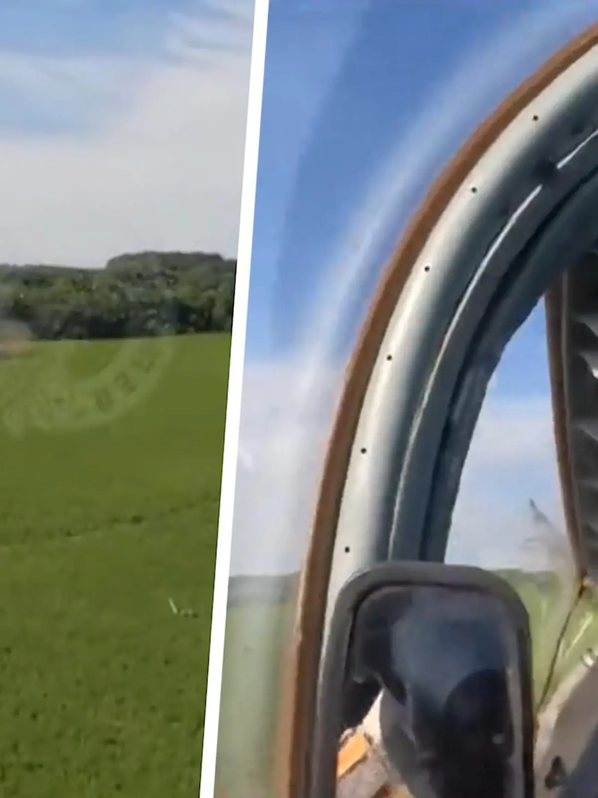 Mit einem Fallschirm rettete sich der Pilot aus dem abstürzenden Flugzeug.