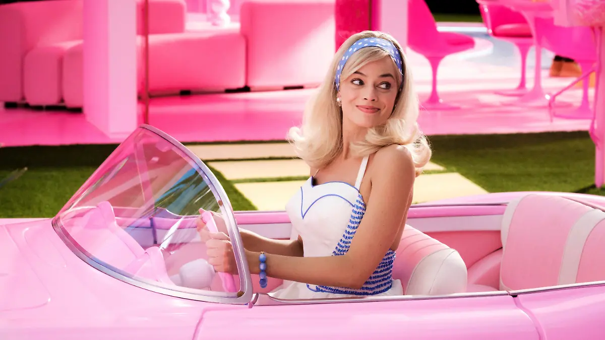 This image released by Warner Bros. Entertainment shows Margot Robbie in a scene from "Barbie." (Jaap Buitendijk/Warner Bros. Entertainment via AP)